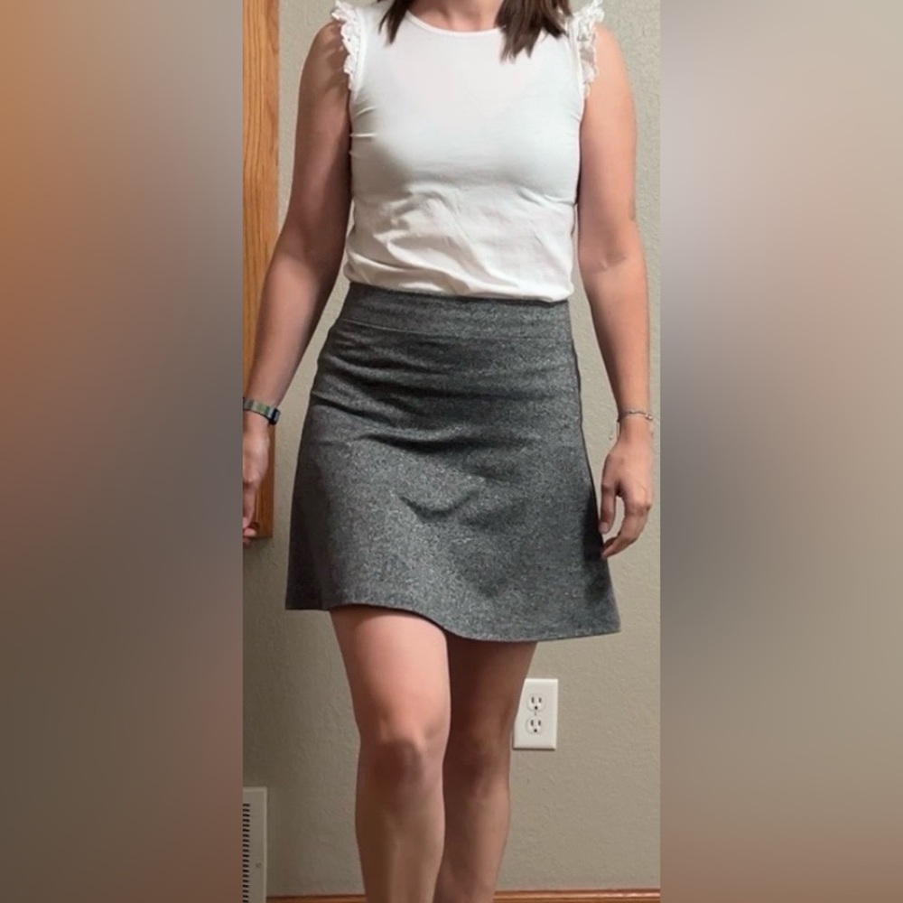 Divided Gray Marled Circle Skirt
